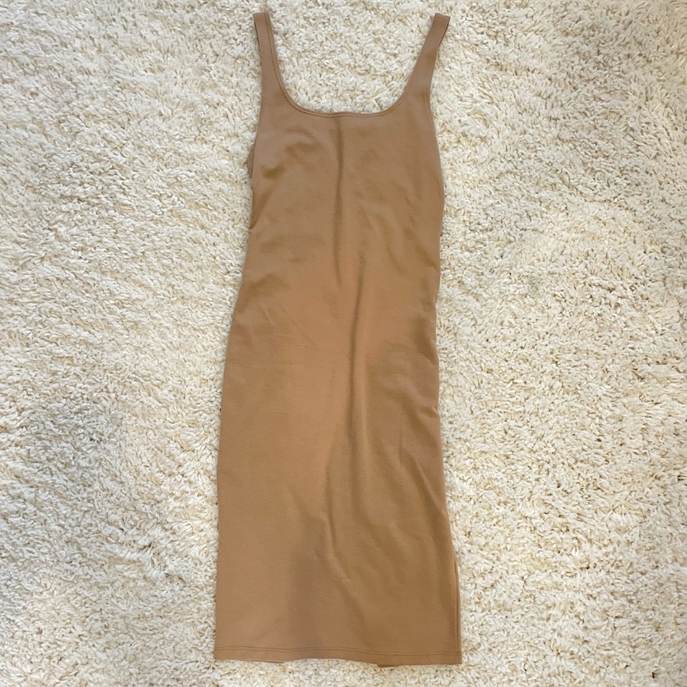 Tan midi dress